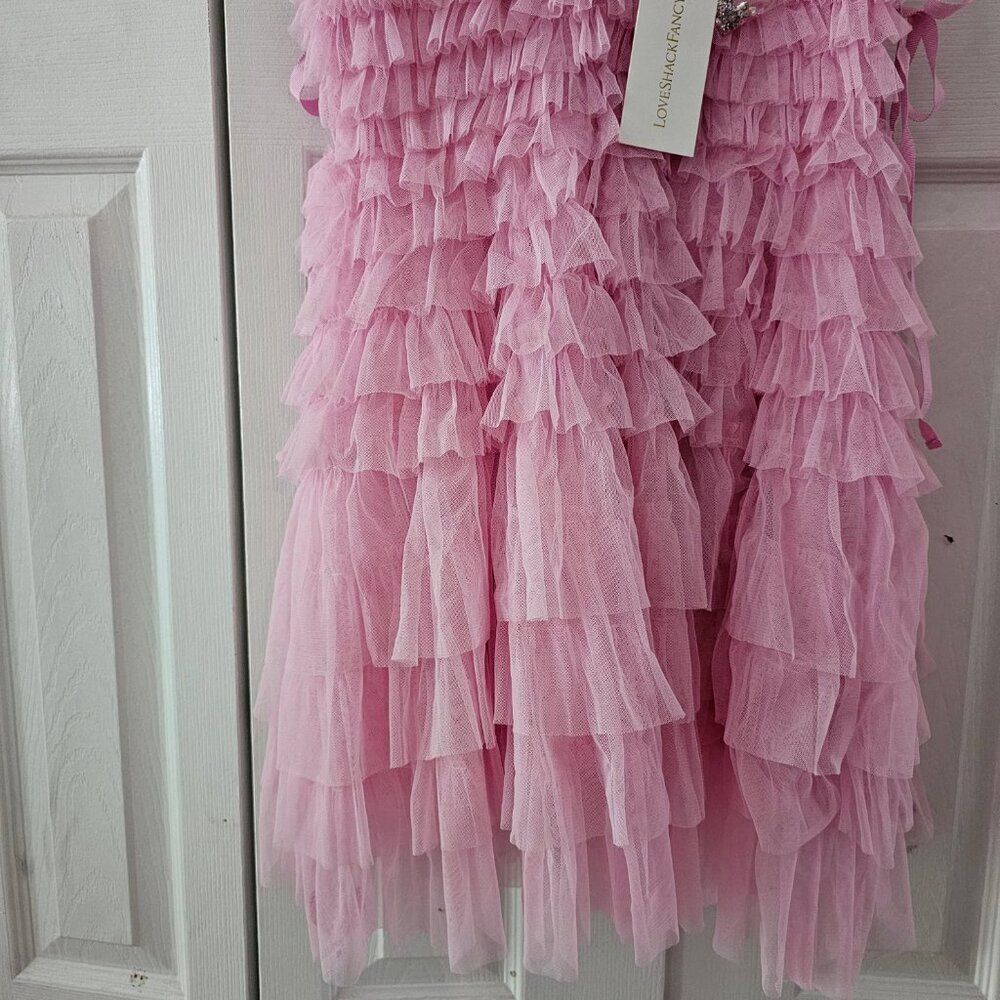 LoveShackFancy Pink Sleeveless v-Neckline Minya Mini Dress Size 4 - Picture 6 of 12